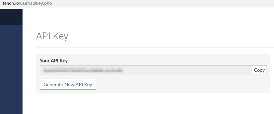 API Key Tenon.io