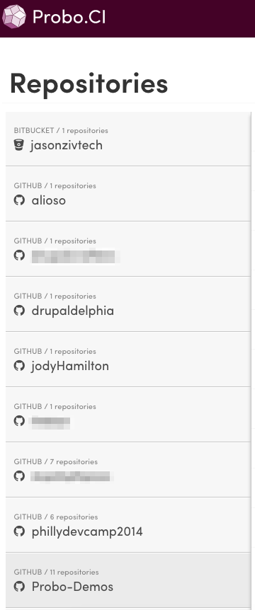 Probo Repositories list