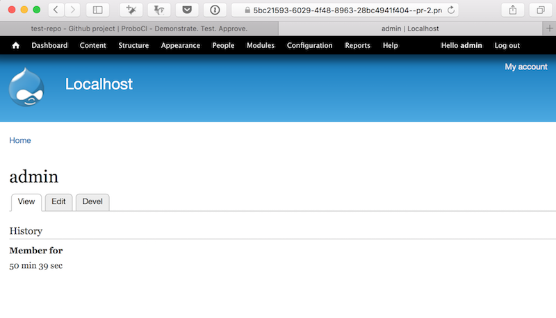Drupal localhost site
