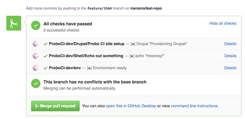 Probo checks successful