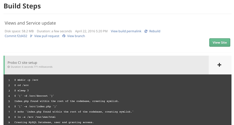 Probo build step log