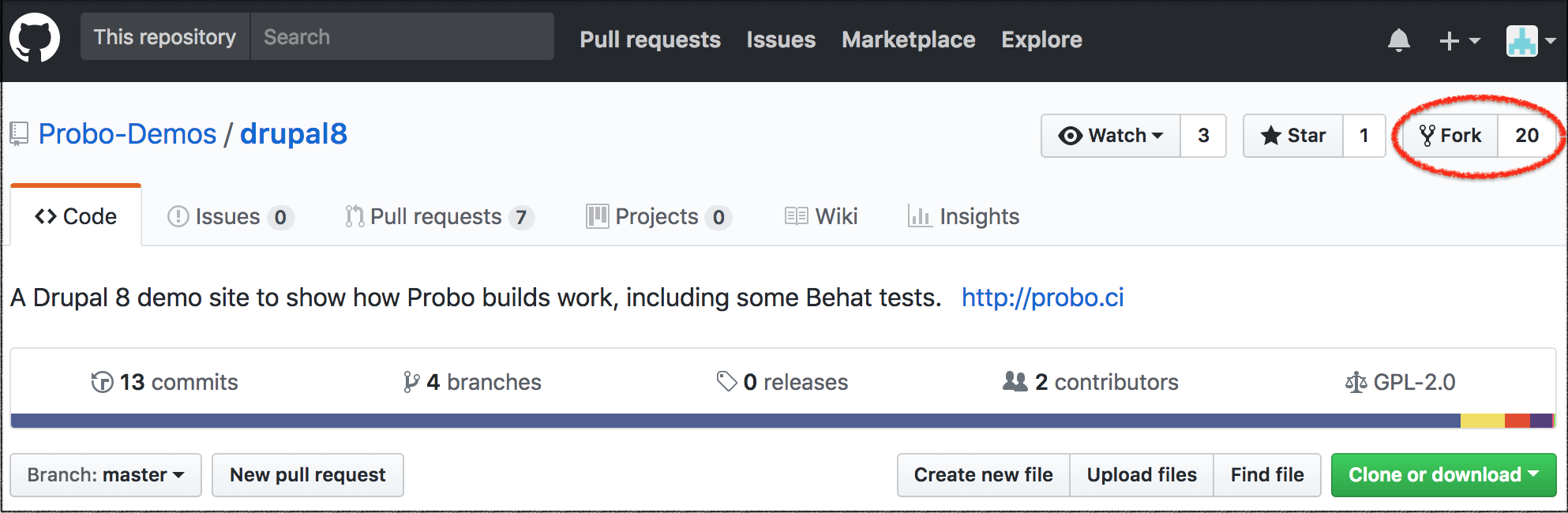 Fork Drupal demo on GitHub