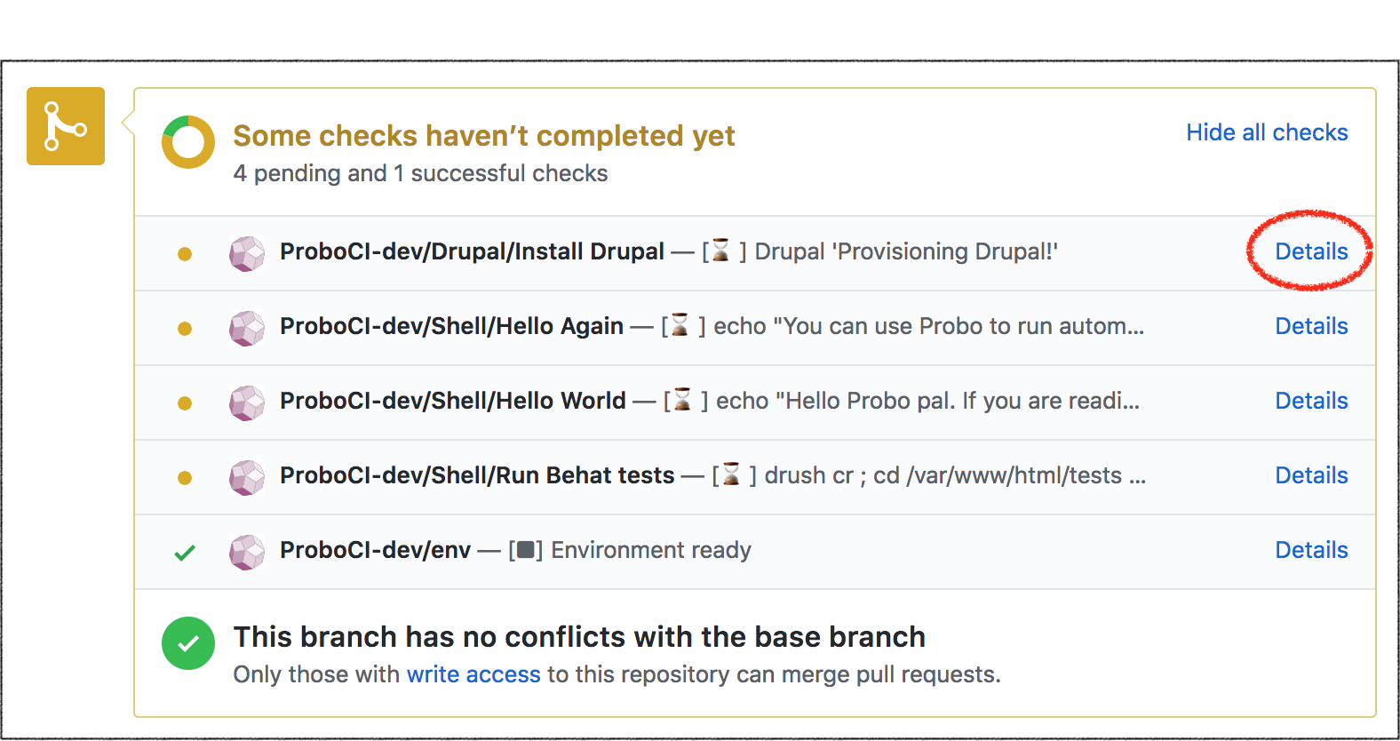 Click details on any of the checks