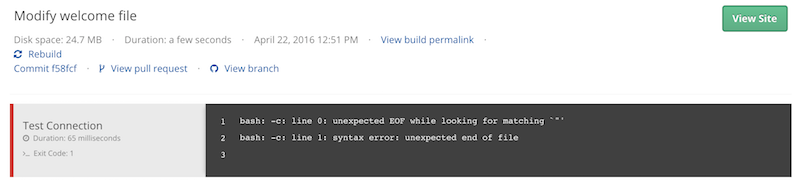 Probo wrong command failed build step